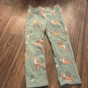 😻 H&M Toddler Girls Deer 5 5T XS Pants Green Brown